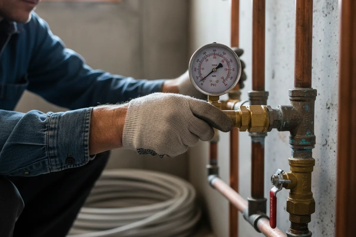Pressure testing a repaired line during Water Line Repair in Sagaponack